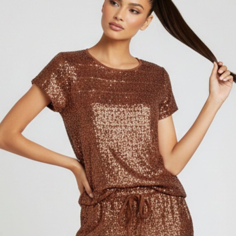Splendid Oxford Sequin Tee